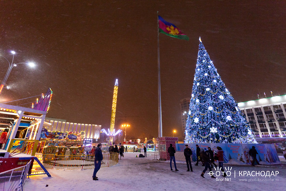 Новогодний ночной Краснодар. 2015-2016